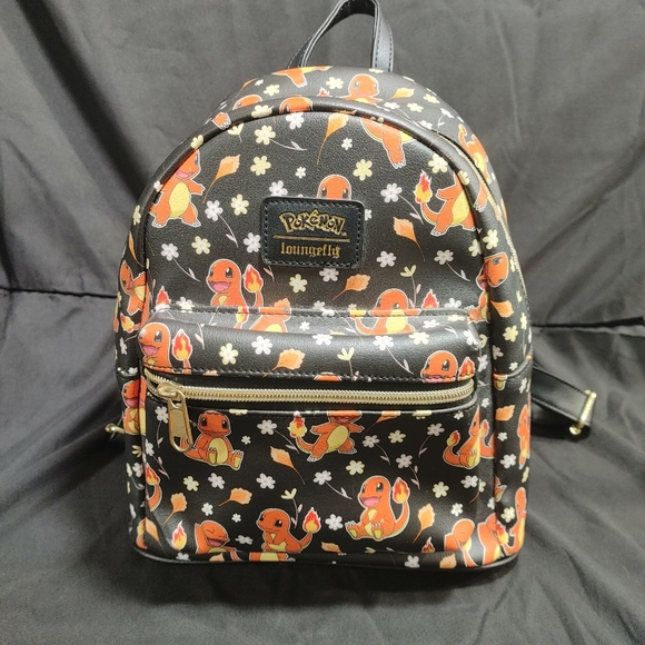 Loungefly Pokemon Charmander Black and Orange Mini Backpack - Picture 1 of 11